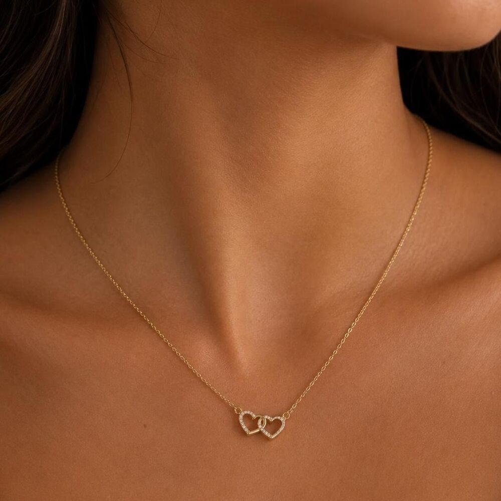 interlocking hearts necklace D85